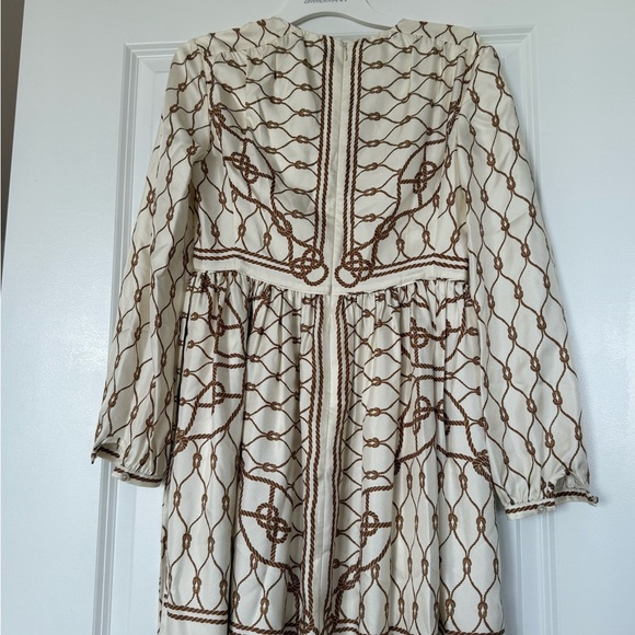 NWT Tory Burch Printed Gathered Silk-twill Maxi Dress - Neutrals $998 00 - Picture 8 of 11